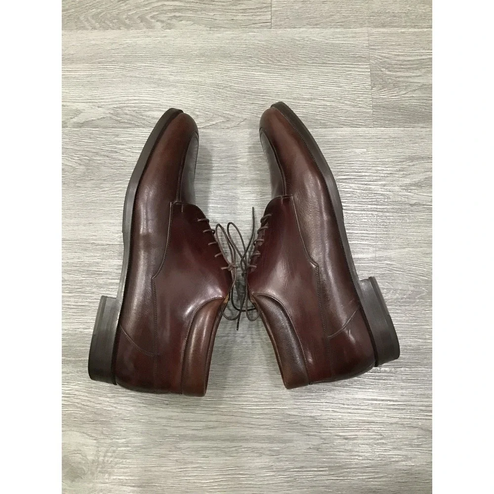 Mezlan‎ Enzo Brown Leather Chukka Boots Men's 13 Apron Toe Lace Up Dress Shoes